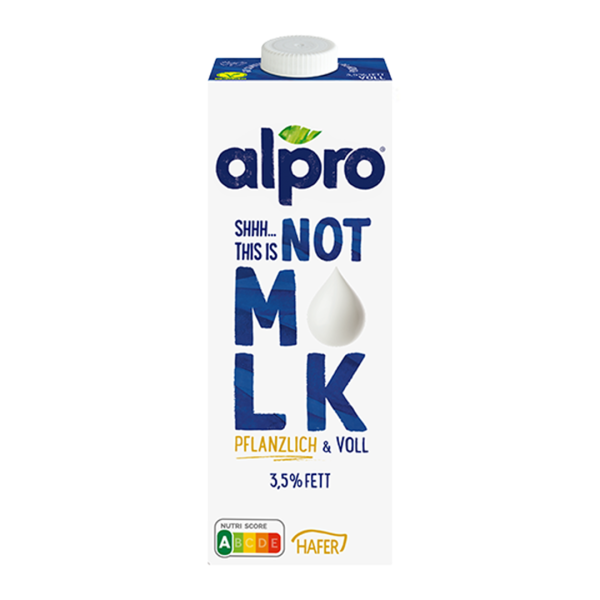 Alpro Not MLK Pflanzliche Milchalternative Vollfett 3,5% Haferdrink 1 Liter vegan
