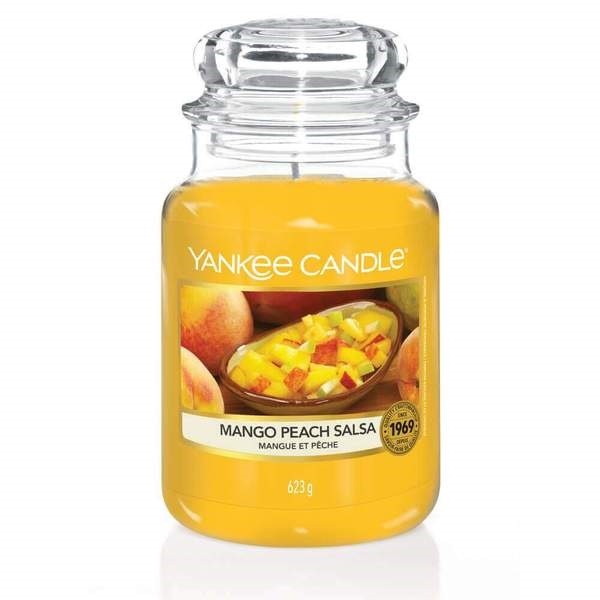 Yankee Candle Mango Peach Salsa Duftkerze im Glas 623g Brenndauer bis zu 150 Stunden