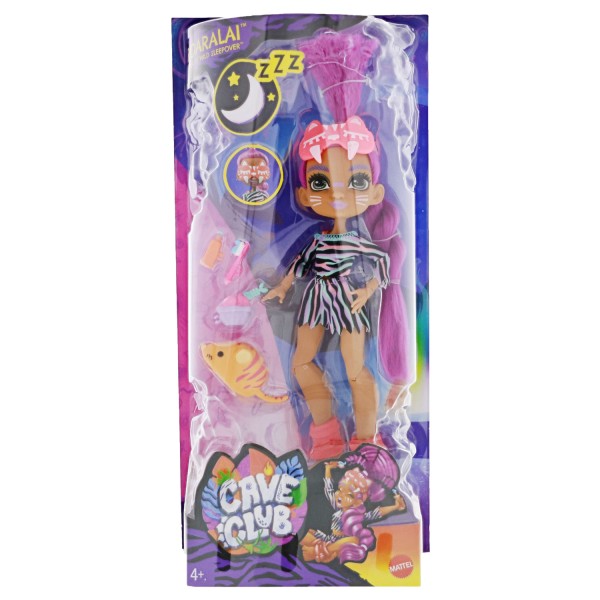 Cave Club GTH02  Roaralai Puppe Pyjamapartyspaß lilafarbene Haare und Zubehör