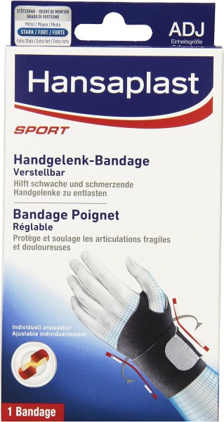 Hansaplast Sport Handgelenk Bandage verstellbar entlastet schwache & schmerzende Handgelenke