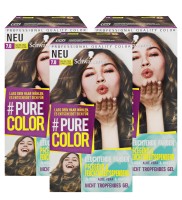 3 x Schwarzkopf Pure Color 7.0 Natürliches Dunkelblond Gel Coloration Dauerhafte Haarfarbe