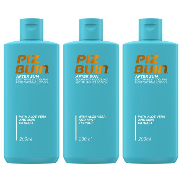 3 x Piz Buin After Sun Soothing & Cooling Moisturising Lotion je 200ml