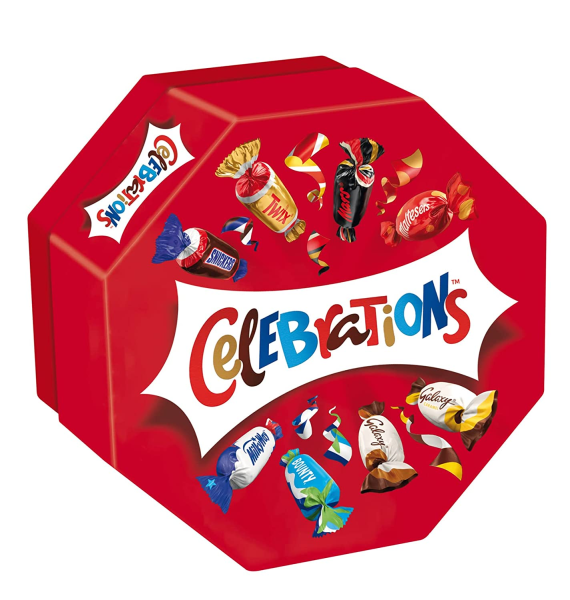 Celebrations Geschenkbox Milchschokolademischung 186g Schokoriegel Twix, Mars, Snickers und mehr