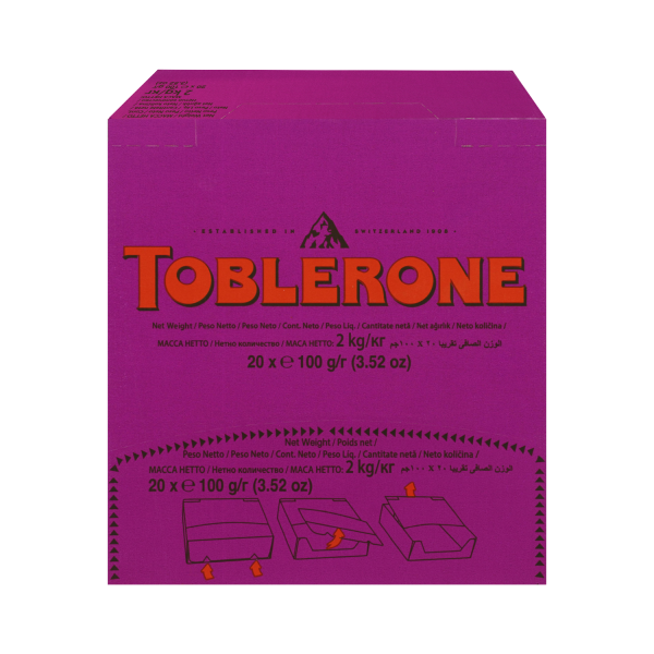 20 x Toblerone Fruit & Nut Feine Milchschokolade mit Honig & Mandel-Nougat und Rosinen je 100g