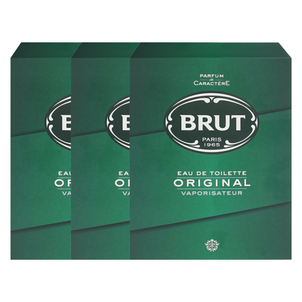 3 x Brut Original EDT Vaporisateur for Men Eau De Toilette jeweils 100ml