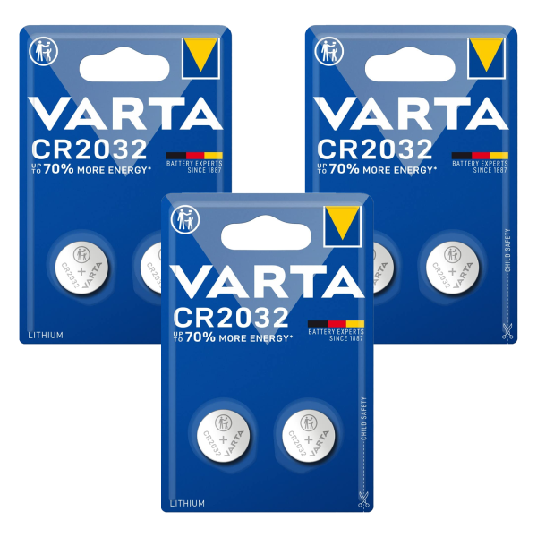 3 x 2er Blister VARTA Lithium 6032 CR2032 Knopfzelle Einwegbbatterie