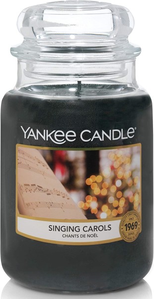 Yankee Candle Singing Carols Duftkerze Groß Glas Brenndauer bis zu 150 Std Fruchtiger Würziger Duft