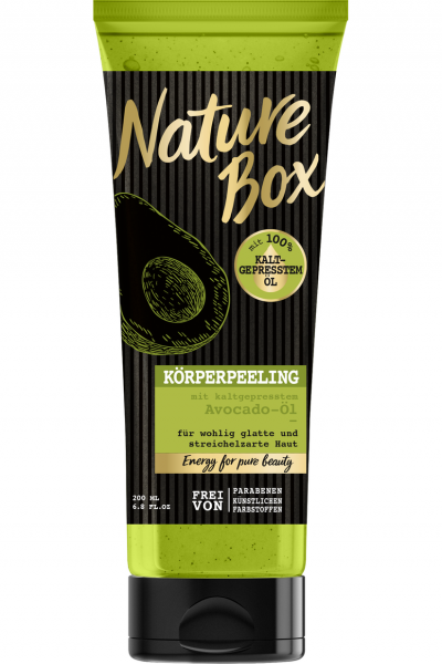 3 x Nature Box Körperpeeling mit kaltgepresstem Avocado-Öl je 200ml