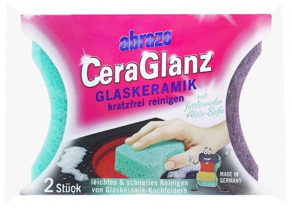 abrazo CeraGlanz Glaskeramik Reiniger mit Aktiv-Seife 2 Stück