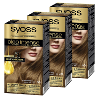 3x SYOSS Oleo Intense Permanente Öl Coloration Haarfarbe 8-60 Honigblond mit pflegendem Öl