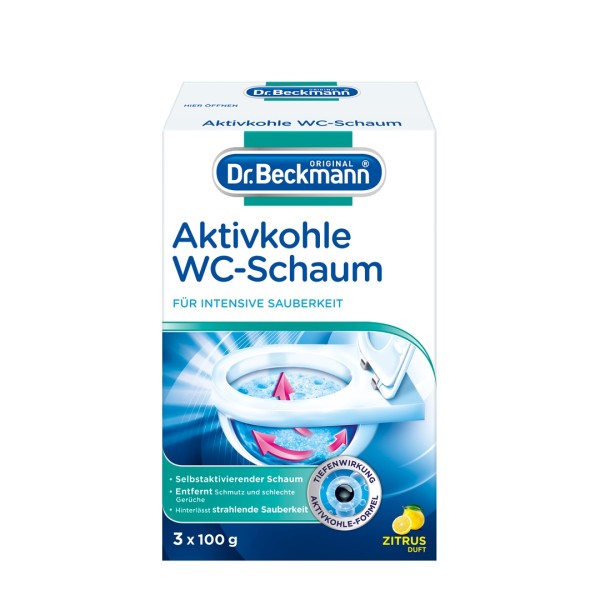 Dr. Beckmann Aktivkohle WC-Schaum Selbstaktivierender Schaum 3 x 100 g