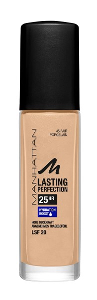 Manhattan Make Up Foundation 30ml Lasting Perfection 45 Fair Procelain LSF 20