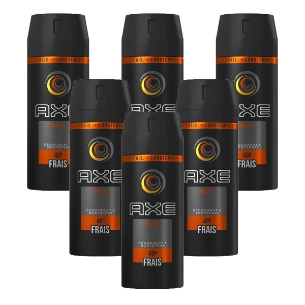 6x Axe Deodorant Bodyspray Musk je 150ml for men