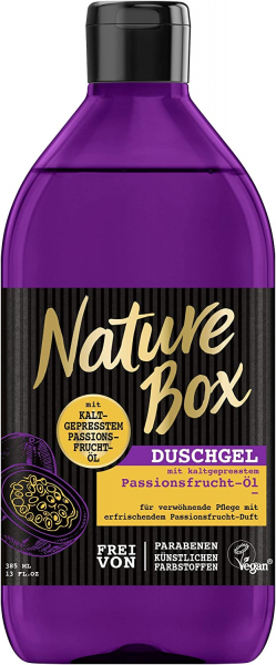 Nature Box Duschgel kaltgepresstem Passionsfrucht-Öl 385ml verwöhnende Pflege