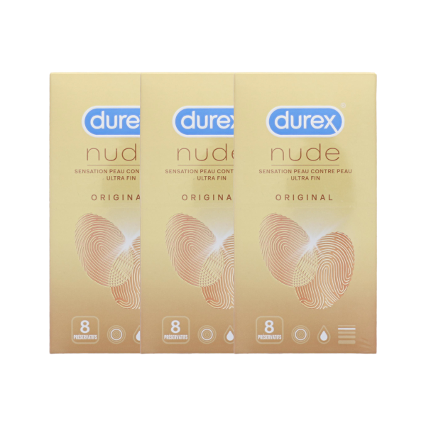 3x Durex Kondome Nude für Hautgefühl je 8 Stück