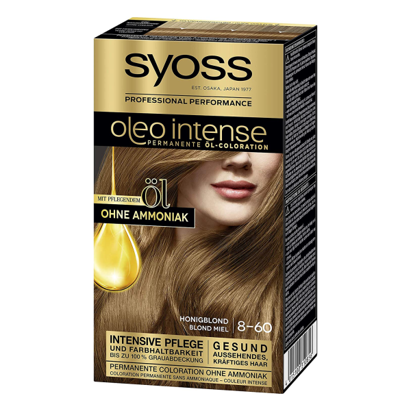 SYOSS Oleo Intense Permanente Öl Coloration Haarfarbe 8-60 Honigblond mit pflegendem Öl