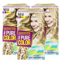 3 x Schwarzkopf Pure Color 9.0 Blond Schopf Gel Coloration Dauerhafte Haarfarbe