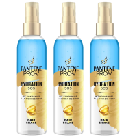 3 x Pantene Pro-V Hydration SOS Hair Shake Leave in Haarpflegespray mit Kokosnuss jeweils 150ml