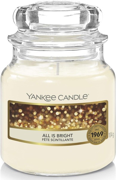 Yankee Candle All Is Bright Duftkerze im Glas Klein 104g Brenndauer bis zu 30 Stunden