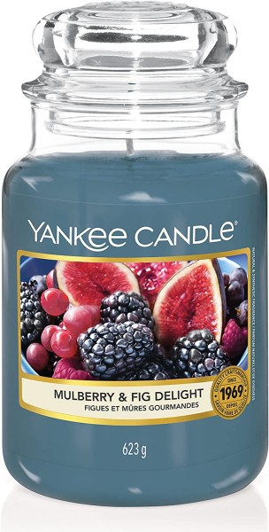 Yankee Candle Mulberry & Fig Delight Duftkerze Groß Im Glass Süßer Fruchtiger Duft 623g