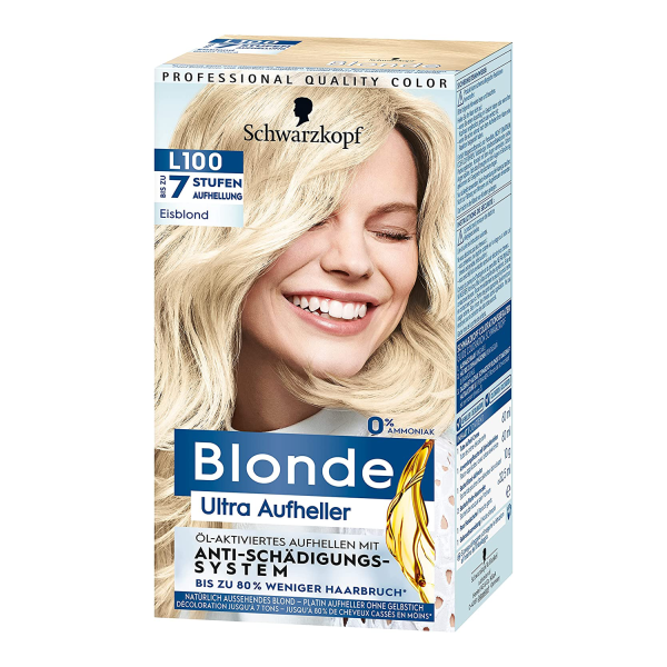 Schwarzkopf Blonde Ultra Aufheller L100 Eisblond mit Öl Anti-Schädigungssystem Haarfarbe
