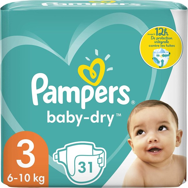 Pampers Baby-Dry Größe 3 Windeln 31 bis zu 12 Stunden Schutz 6-10kg