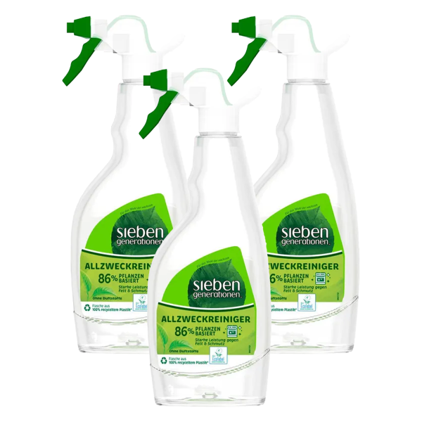 3 x Seventh Generation Sieben Generationen Allzweckreiniger Reinigungsmittel 86% pflanzlich Inhaltsstoffen je 500ml