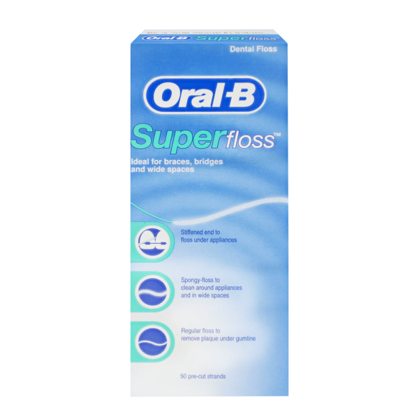 Oral-B SuperFloss Zahnseide Vorgeschnitten für die Zahnpflege 50 Stück