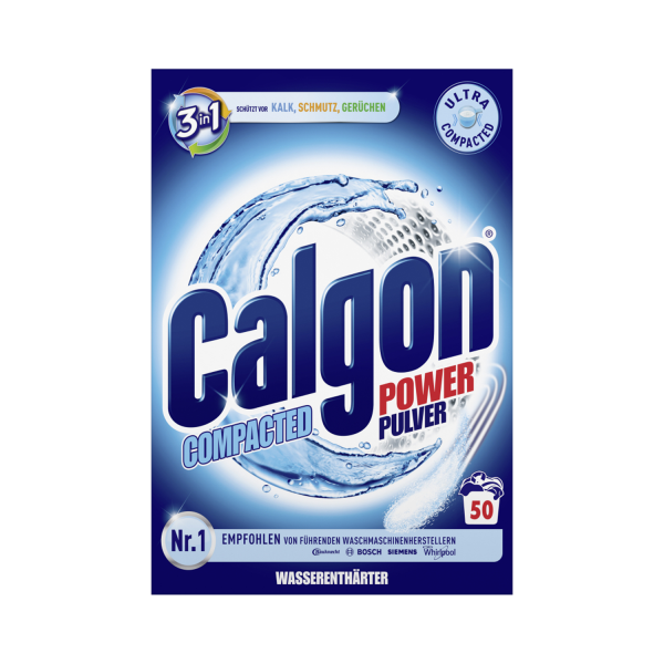 Calgon 3in1 Power Pulver 1,5kg Wasserenthärter gegen Kalkablagerungen Schmutz und Geruch 50 Wäschen