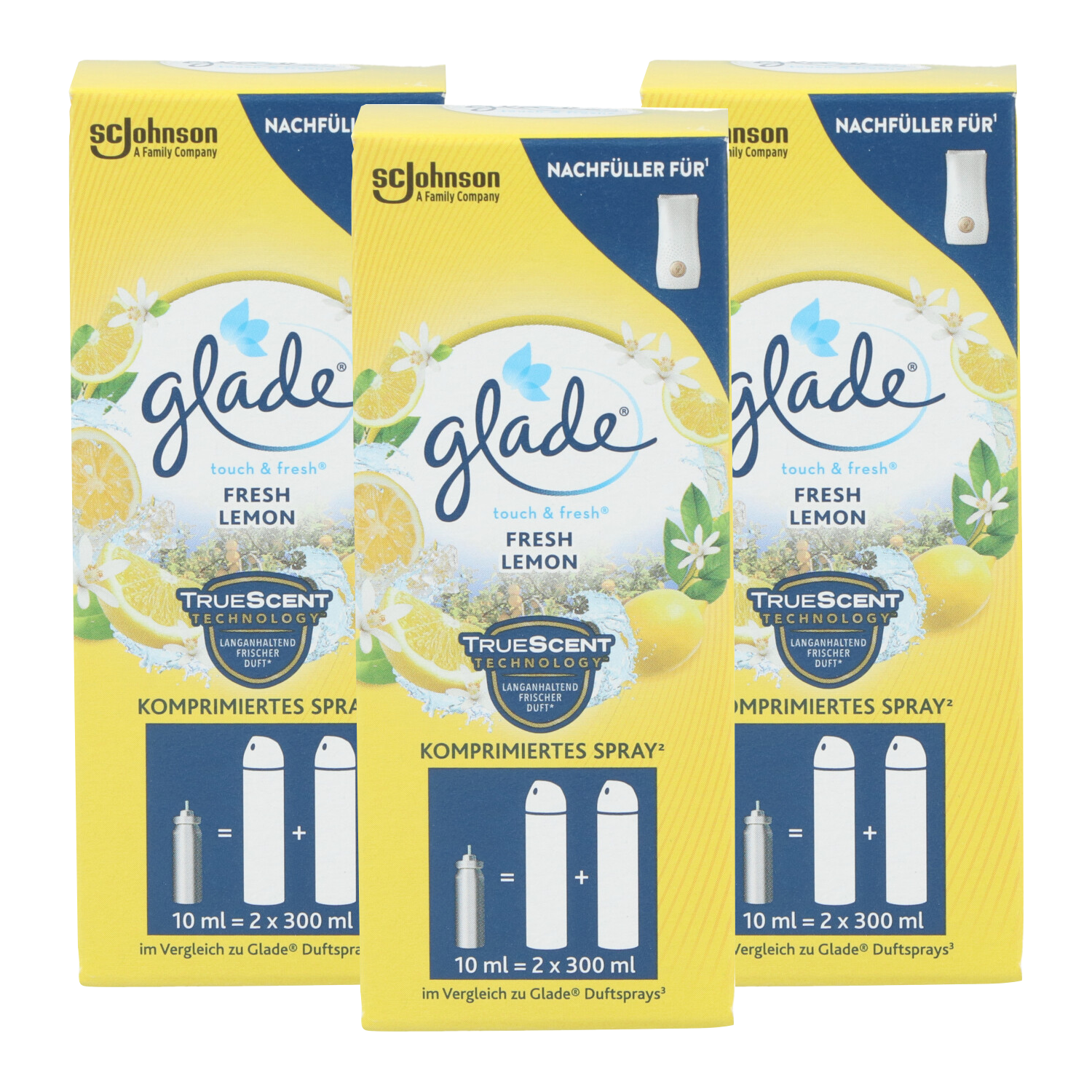 3 x Glade Touch & Fresh Lufterfrischer Nachfüller Fresh Lemon