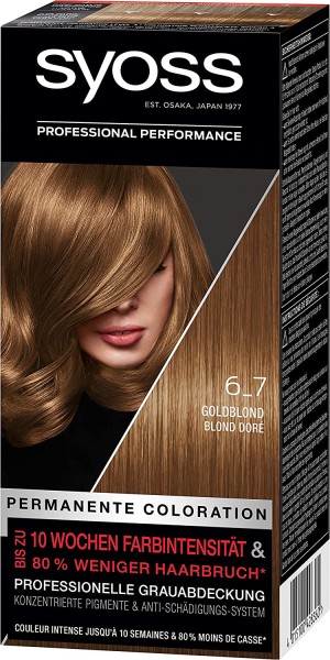 SYOSS Permanente Coloration Haarfarbe 6_7 Goldblond 15ml 10 Wochen Farbintensität Stufe 3