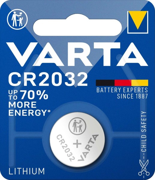 VARTA Lithium Knopfzelle CR2032 6032 1er Blister 3 Volt