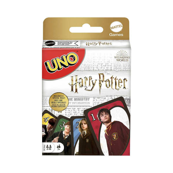 UNO Harry Potter Kartenspiel ab 7 Jahren mit besonderer Regelkarte und Sprechenden Hut
