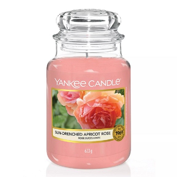 Yankee Candle Sun-Drenched Apricot Rose Duftkerze im Glas 623g Fruchtiger Duft