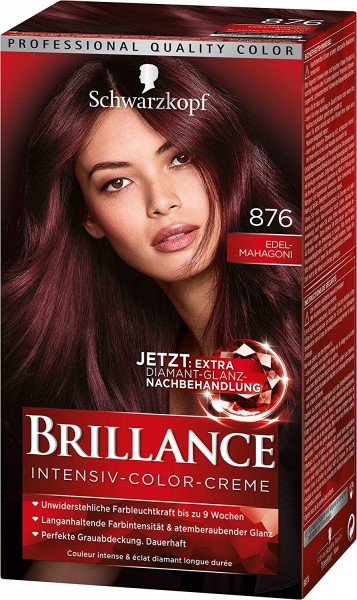 Schwarzkopf Brillance Intensiv-Color-Creme 876 Edelmahagoni 165ml Dauerhafte Haarfarbe