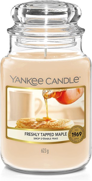 Yankee Candle Duftkerze Freshly Tapped Maple Süßer Ahornsirup 623g Große Kerze im Glas