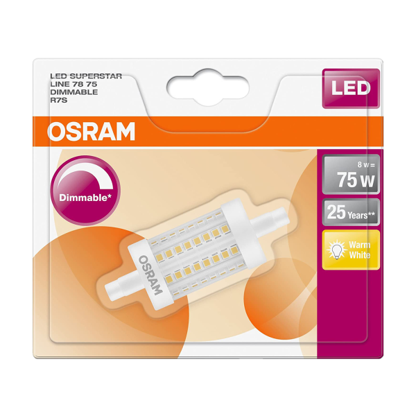 Osram LED SuperStar Special Line R7S Ersetzt 75 Watt 78mm Klar Warmweiß 2700K