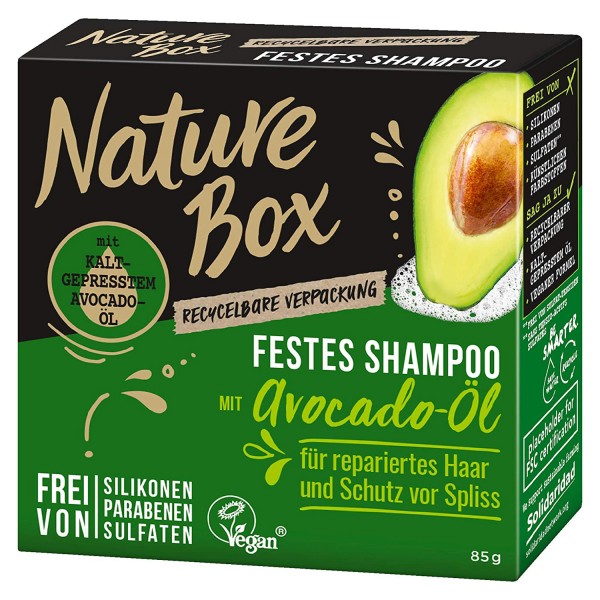 Nature Box Festes Shampoo mit Avocado-Öl 85g Schutz vor Spliss