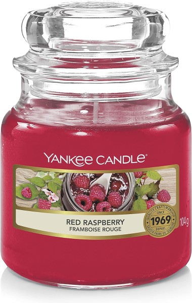 Yankee Candle Red Raspberry Duftkerze im Glas Klein 104g Brenndauer bis zu  30 Stunden Himbeer Duft