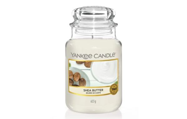 Yankee Candle Shea Butter Duftkerze Groß Glas Brenndauer bis zu 150 Stunden süßer würziger Duft