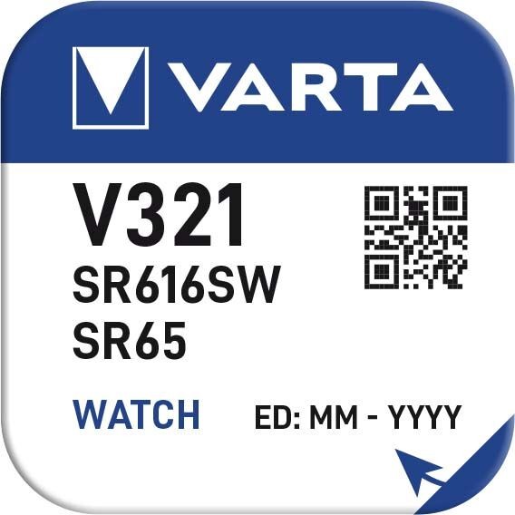 VARTA Uhrenknopfzelle V321 1,55 Volt Silber SR616SW SR65 Einwegbatterie