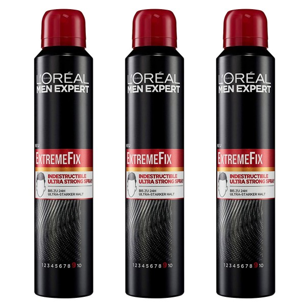 3 x L\'Oréal Men Expert Extra starkes Styling Haarspray Jeder Haartyp je 200 ml