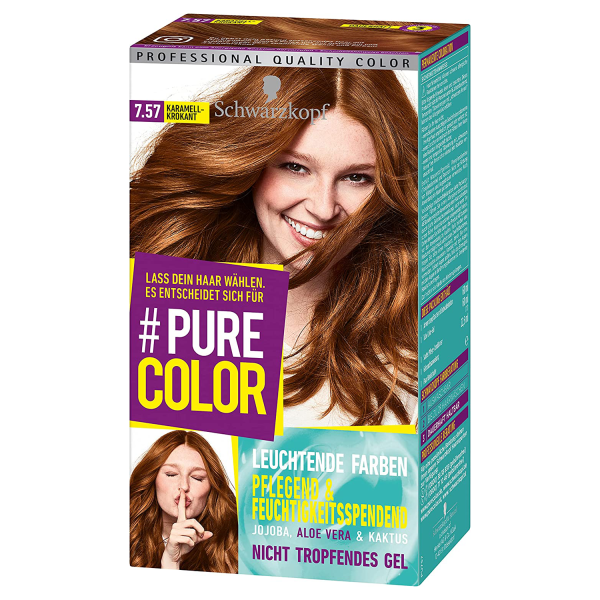 Schwarzkopf Pure Color Coloration 7-57 Karamell-Krokant Stufe 3 dauerhafte Haarfarbe