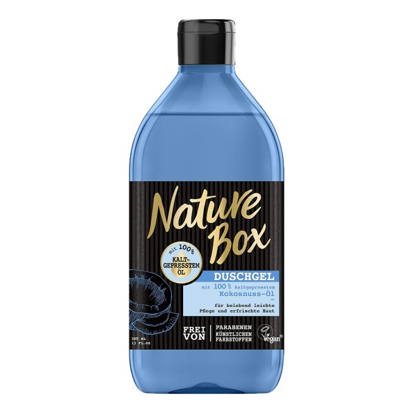 3 x Nature Box Duschgel Kokosnuss-Öl je 385 ml belebend leichte Pflege Vegan