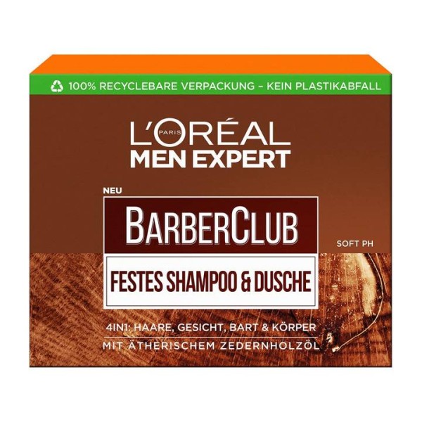 L\'Oréal Men Expert BarberClub Festes Shampoo & Dusche 80g 4in1 Haare Gesicht Bart & Körper