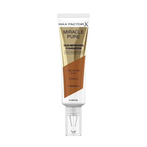 Max Factor Miracle Pure Skin Improving Foundation Mocha 93 Make-Up 30ml LSF30