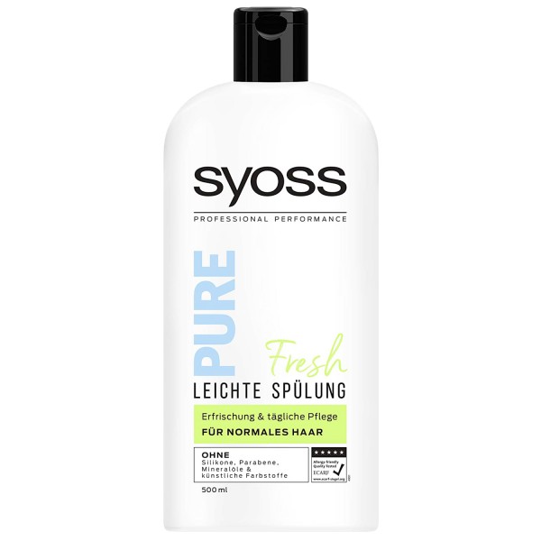 6 x SYOSS Professional Performance Pure Fresh Spülung je 500ml für normales Haar