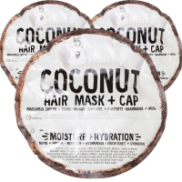 3x Bear Fruits Coconut Hair Mask + Cap je 20ml Feuchtigkeitsspende Haar-Maske mit Kokosnuss Extrakt
