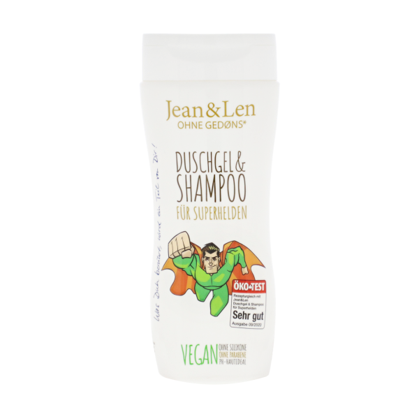 Jean & Len Duschgel & Shampoo Superhelden 230ml für Kinder vegan ohne Parabene und Silikone