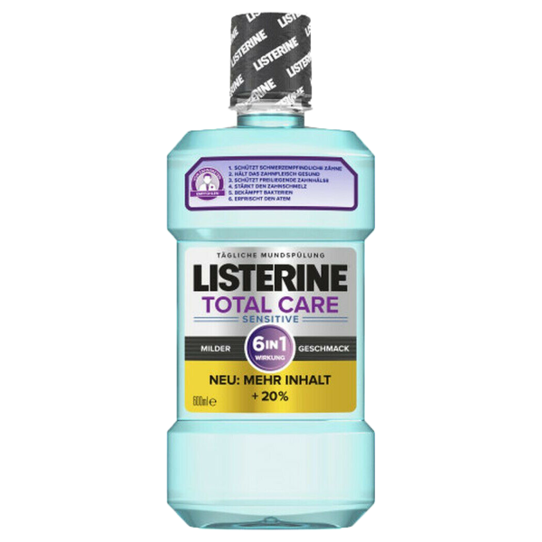 Listerine Total Care Sensitive Mundspülung milder Geschmack 6 in1 Wirkung 600ml